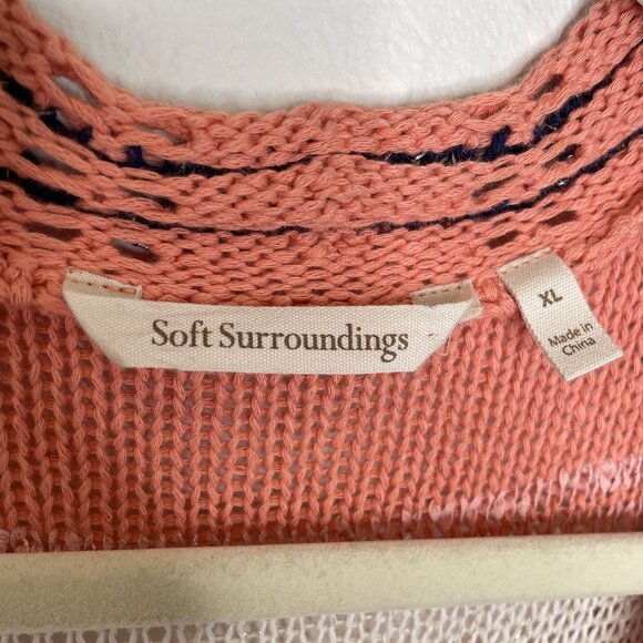 Soft Surroundings Oversized Striped Open-Front Cardigan, XL - Picture 9 of 11